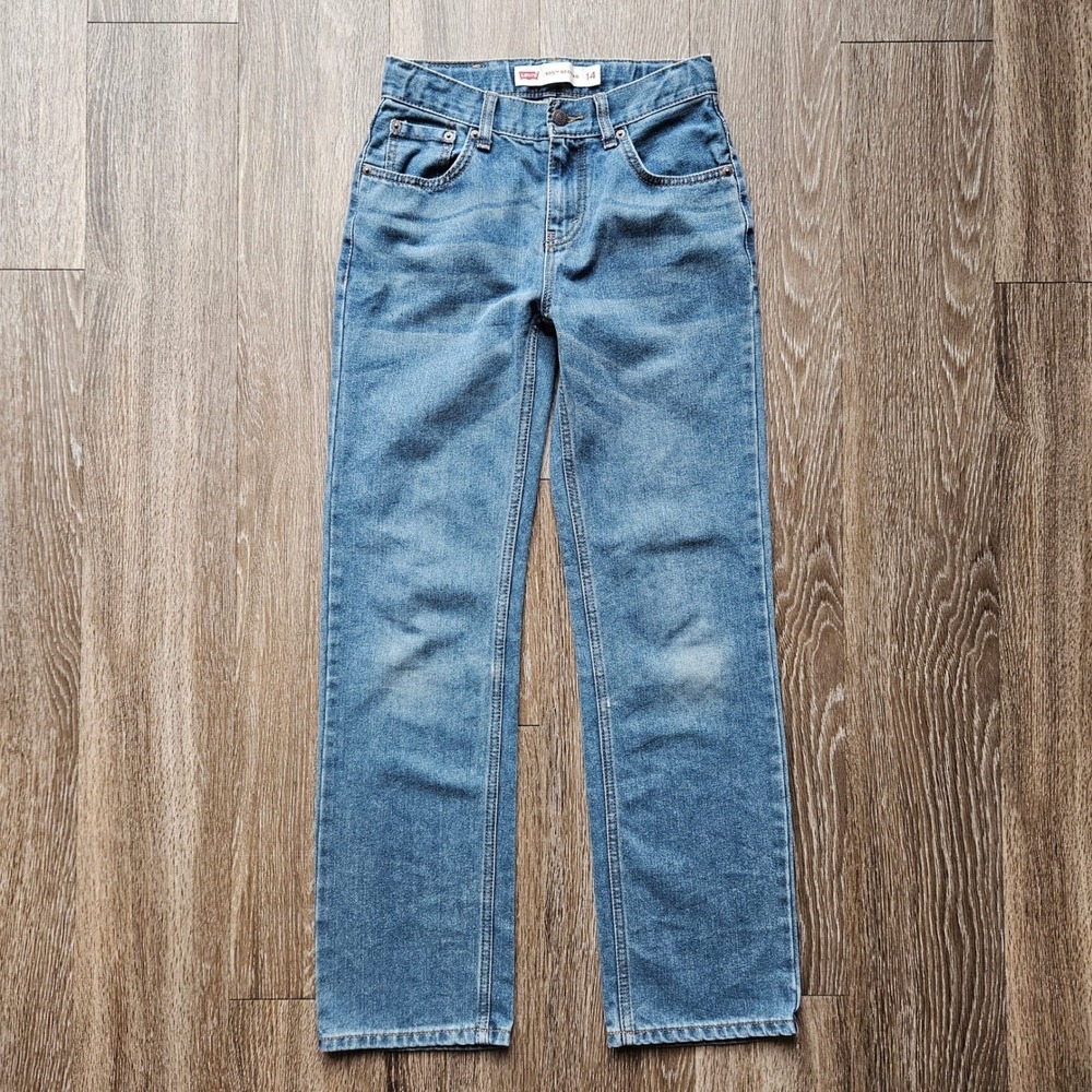 Levi's Kids 505 Regular Fit Blue Wash Denim Jeans Size 14 W 27" x L 29"